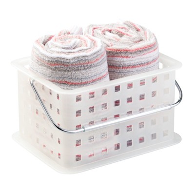 Clear Plastic Freestanding Shower Caddy with Handle