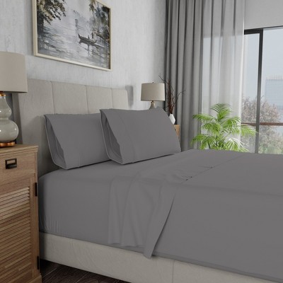 Dark Gray Full Size Cotton Percale Flat Sheet