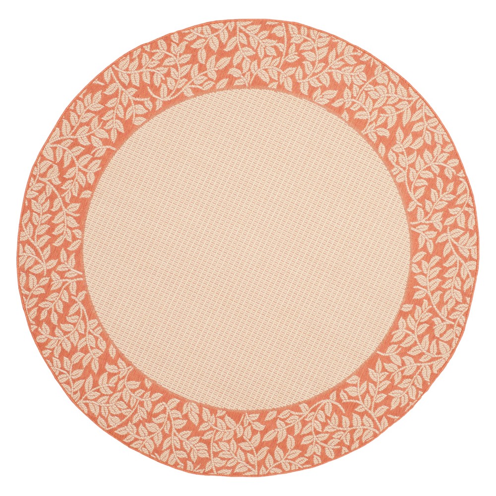 6'7in Round Aalborg Patio Rug Natural/Terra - Safavieh