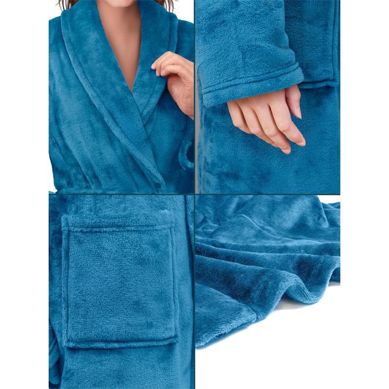 PAVILIA Womens Robe Fleece Plush Soft, Fluffy Fuzzy Cozy Warm Lightweight Bathrobe, Shower Spa House Long Robes for Women, 3 of 8