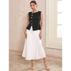 INSPIRE CHIC Women's Sleeveless Button Decor Round Neck Cropped Peplum Formal Tops Vest - 3 of 4