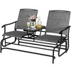 Costway 2 Person Outdoor Patio Double Glider Chair Loveseat Rocking Turquoise/Gray/Brown/Black/Navy/Wine - 2 of 4