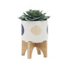 Okak Ceramic Plant Pot with Wooden Stand Elevated Flower Planter for Herbs, Vegetables, Fruits, Indoor/Outdoor, 2 Pack/1 Pack,10 Options - 4 of 4