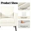 COWLOWN Modern Accent Chair, Upholstered Armchair with Pillow, Wooden Legs, Reading Chair for Living Room, Bedroom & Reception - 4 of 4