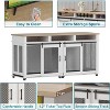 71" Wooden Dog Crate Furniture - Double Kennel with Removable Divider, 3 Storage Drawers - 4 of 4