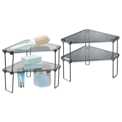 Mdesign Plastic Bathroom Stackable Corner Organizer Shelf Target