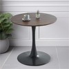 Black and Walnut Tulip Table Mid-century Dining Table for 2-4 People With Round Mdf Table Top, Pedestal Dining Table - 2 of 4