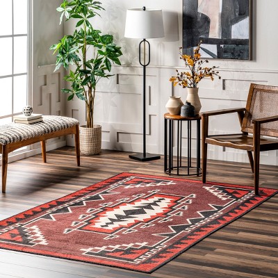 Nuloom Adrena Bold Boho Pet Friendly Machine Washable Area Rug