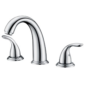 Sumerain 2 Handle Widespread Roman Tub Faucet with Valve Chrome, High Flow with Brass Rough-in Valve - 1 of 4