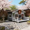 Outdoor Wooden Dog House, Weatherproof Dog Kennel with Elevated Floor & Ventilated Roof, Durable Shelter for Medium and Large Dogs - Nertpow - 2 of 4