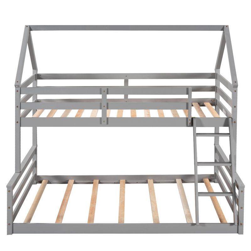 Twin over Full House Bunk Bed with Built-in Ladder-ModernLuxe, 5 of 11