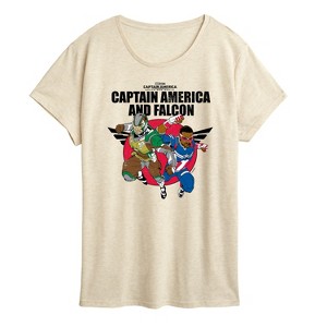 Women's - Marvel - Captain America Cap A Falcon Team Up Short Sleeve Graphic T-Shirt - 1 of 4