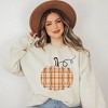 Simply Sage Market Women's Graphic Sweatshirt Orange Plaid Pumpkin - 2 of 4