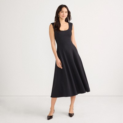 Lands' End Women's Starfish Midi Fit and Flare Dress