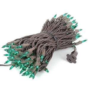 Novelty Lights 100 Light Incandescent Mini Christmas String Lights Brown Wire 50 Feet - 1 of 4