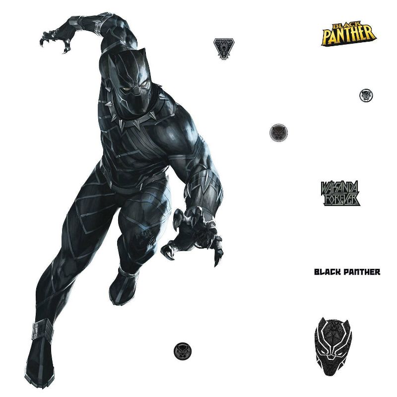 Black Panther Peel and Stick Giant Kids&#39; Wall Decal, 1 of 9