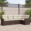 vidaXL Garden Sofa Set Brown PE rattan Large Adjustable Feet - 2 of 4
