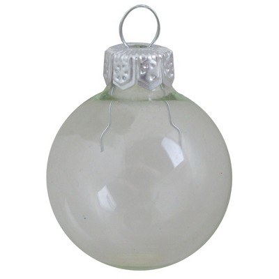 Northlight 40ct Shiny Glass Ball Christmas Ornament Set 1.25" - Clear Transparent