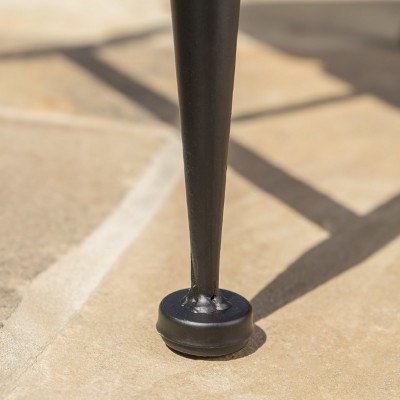 Sleek Antique Acacia Wood and Black Iron Patio Coffee Table