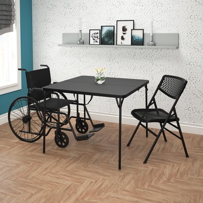 COSCO XL 38.5" Black Fold-in-Half Plastic Card Table