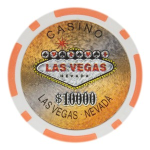 Slickblue 25-Pack Las Vegas 14-Gram Poker Chips, Clay Composite, Heavyweight Casino Style, Holo Inlay, $1-$10K - 1 of 3