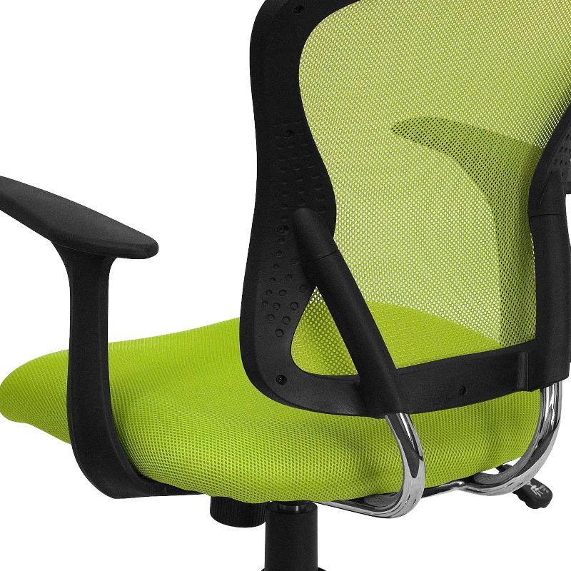 Emma and Oliver Mid-Back Mesh Swivel Task Office Chair with Chrome Base and Arms, 6 of 13