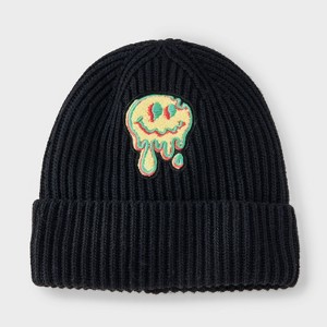 Kids' Skull Patch Beanie Hat - art class™ Black - 1 of 3