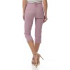 Rekucci Women’s Pull-On Comfort Capri Pants with Back Lacing Detail & Pockets – Mid-Rise Stretch Capris - 3 of 4