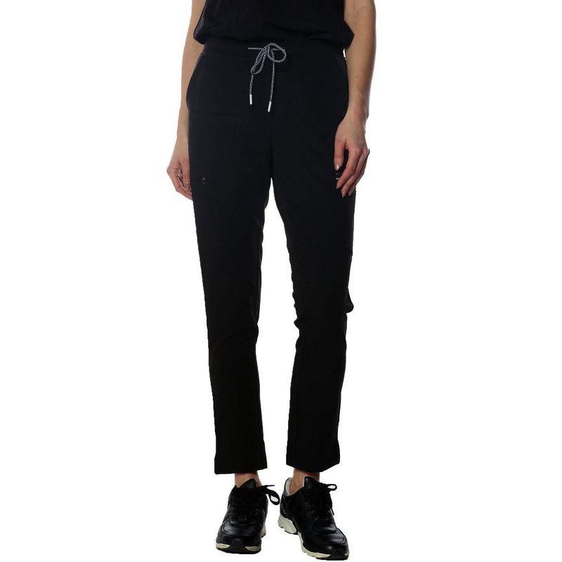 Members Only Women’s Scrub Jogger Cargo Pant with Open Bottom Leg (Printed Waist Pocket Bags), 1 of 7