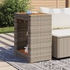 vidaXL Patio Side Table with Wooden Top Gray 23.6"x15.7"x29.5" Poly Rattan - 3 of 4