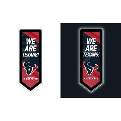 Evergreen Ultra-Thin Glazelight LED Wall Decor, Pennant, Houston Texans- 9 x 23 Inches Made In USA