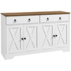 NicBex 4-Doors Sideboard,Kitchen Storage Cabinets with 4 Doors and Adjustable Shelves for Kitchen and Dining Room,White/Gray/Brown - 2 of 4