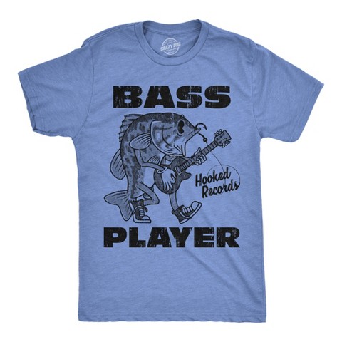 Мужские футболки Crazy Dog T-Shirts, Inc. Mens Funny T Shirts Bass Player Sarcastic Fishing Graphic Novelty Music Tee For Men - Crazy Dog Men's T Shirt For Fishers Light Blue S