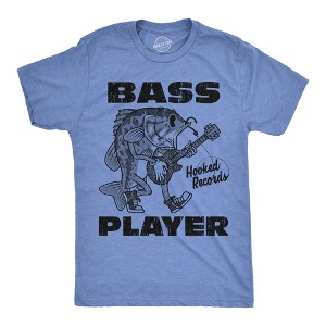 Mens Funny T Shirts Bass Player Sarcastic Fishing Graphic Novelty Music Tee For Men - Crazy Dog Men's T Shirt For Fishers - 1 of 4
