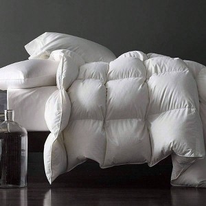 Premium Feathers Down Duvet Insert, Queen Size, Medium Warmth, White 100 Cotton Cover with Corner Tabs 90x90, 50 oz - 1 of 4