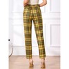 INSPIRE CHIC Women's Vintage Tartan Plaid Elastic Waist Straight Long Trousers - 4 of 4