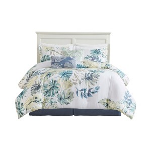 LIVN CO. 6 Piece Botanical Printed Cotton Duvet Cover Set - 1 of 4