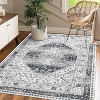 Large Area Rug 8x10 Washable Non Slip Vintage Floor Carpet Ultra Thin Soft Distressed Floral Living Room Rug Medallion Print Non Shedding Throw Rug - 3 of 4