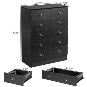 Karl Home 6-Drawer Black Particle Board 25.98in. W Chest of Drawer - 1 of 4