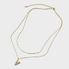 14K Gold Dipped Cubic Zirconia Duo Initial Multi-Strand Necklace - A New Day™ Gold - 2 of 4