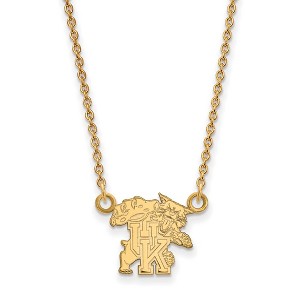 Black Bow Jewelry 14k Yellow Gold Plated Sterling Silver Kentucky Wildcats NCAA Necklace 18 Inch - 1 of 4