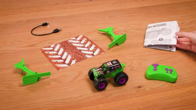 Monster Jam Grave Digger RC Monster Truck 1:64 Scale, 2 of 12, play video