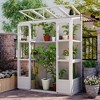 Gulches White Walk-in Wooden Greenhouse with Planter Stands and Holders, 78" Cold Frame with Skylights - 2 of 4