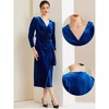 Allegra K Women's Velvet Wrap V Neck Evening Party Maxi Cocktail Dress - 2 of 4