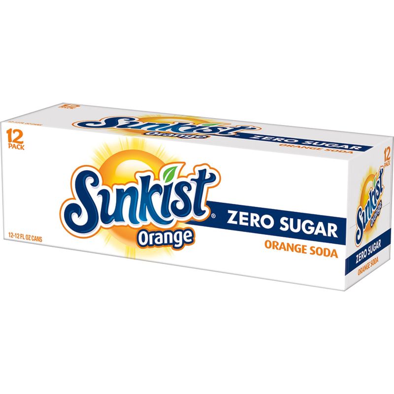 Sunkist Zero Sugar Orange Soda - 12PK/12 fl oz Cans, 5 of 10