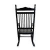 Lyngins Solid Populus Wood Outdoor Accent Chair – Wide Seat & Armrests, Slatted Back, 250 LBS Weight Limit, Wooden Porch Rocking Chair - 3 of 4