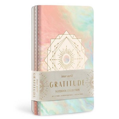 Gratitude Sewn Notebook Collection (Set of 3) - (Inner World) by  Insight Editions (Paperback)