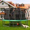 NAYSAYE Trampoline 14FT with Enclosure Ladder AntiRust Coating ASTM Approved Outdoor for Kids, Green, 168.11"*107.87"*153.00" - 2 of 4
