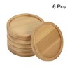Unique Bargains Indoors Bamboo Round Plant Pot Saucers Flower Drip Tray Wood Color 6 Pcs - 3 of 4