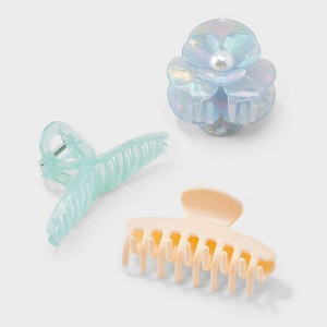 Flower Loop Claw Hair Clip Set 3pc - A New Day™ - 1 of 3